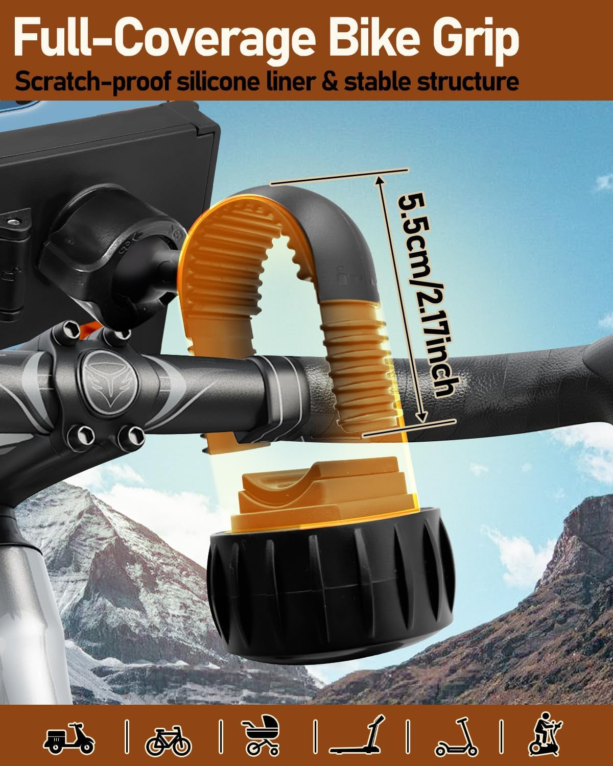 Bike Phone Holder, Bicycle Phone Mount Handlebar Motorcycle Phone Mount 3S Quick