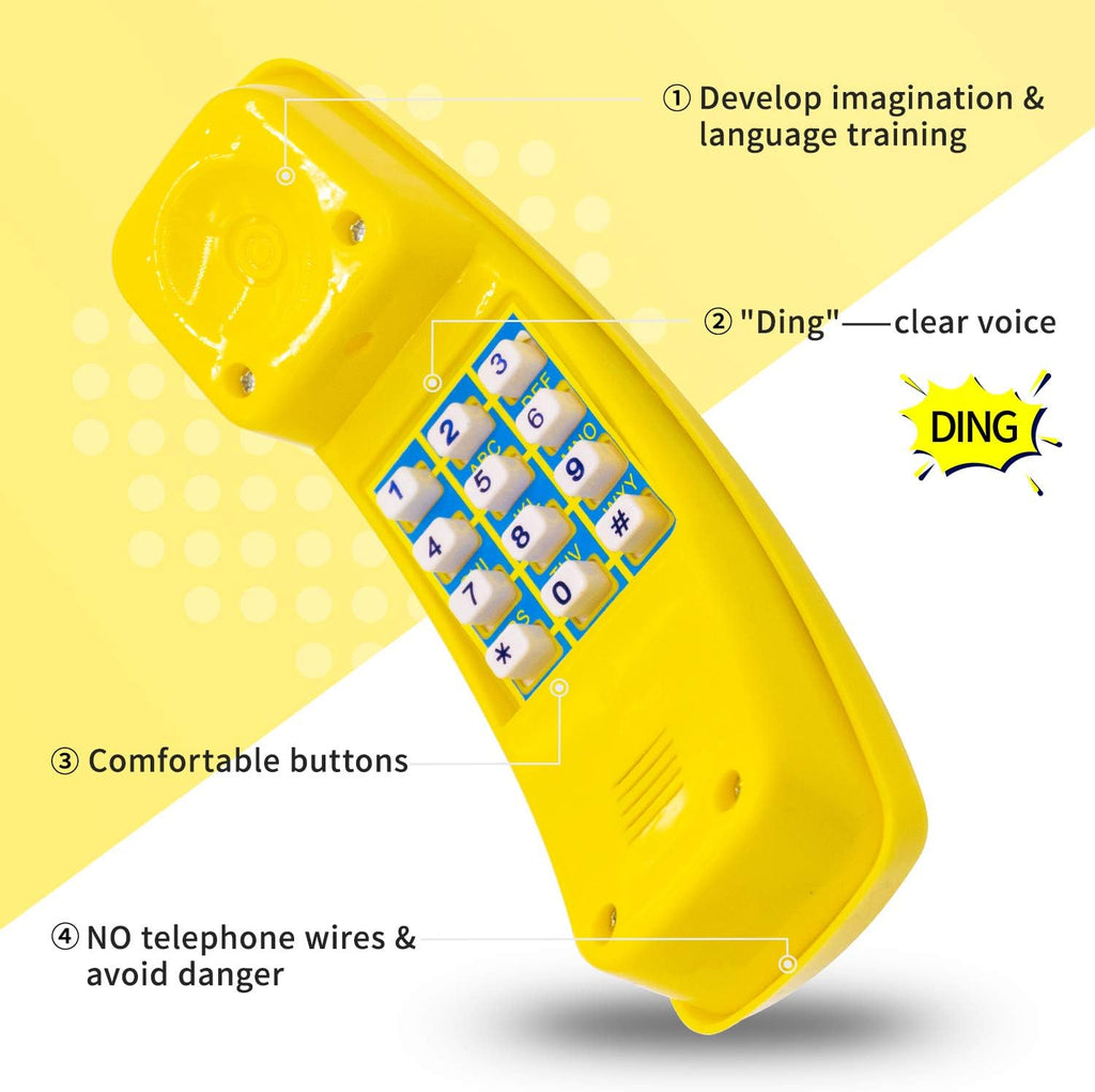 Toy Phone for Kids Swing Set Phone Pretend Phones and Learning Education Phones Plastic Telephone Creative Children Play Phone for Toddlers Baby Cell Phone Playhouse Phone (Yellow)