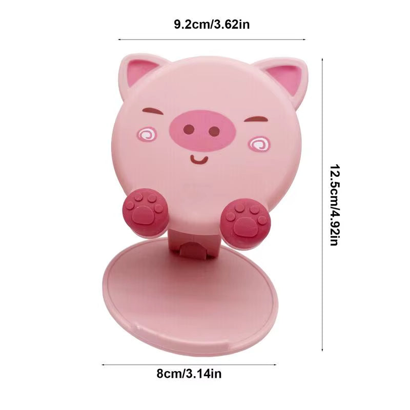 Foldable Cell Phone Stand Pig Bear Tiger Cell Phone Holder Cell Phone Stand for Desk Phone Accessories Desktop Phone Holde for 4