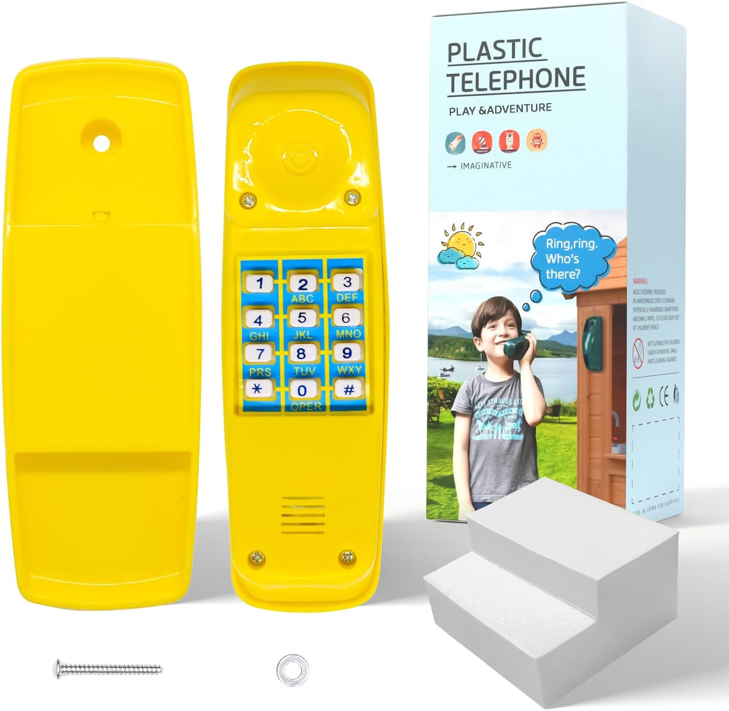 Toy Phone for Kids Swing Set Phone Pretend Phones and Learning Education Phones Plastic Telephone Creative Children Play Phone for Toddlers Baby Cell Phone Playhouse Phone (Yellow)