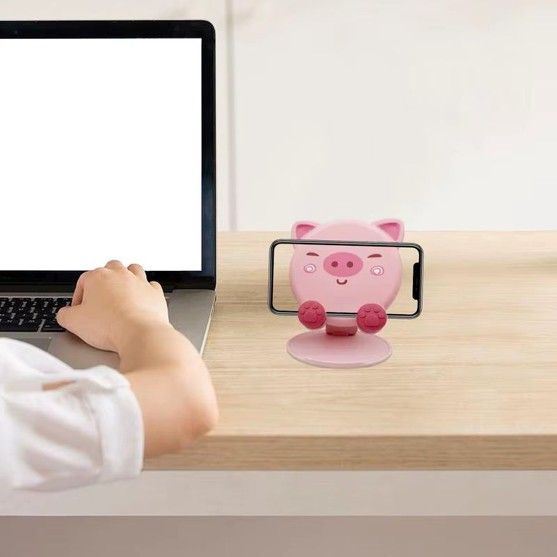 Foldable Cell Phone Stand Pig Bear Tiger Cell Phone Holder Cell Phone Stand for Desk Phone Accessories Desktop Phone Holde for 4